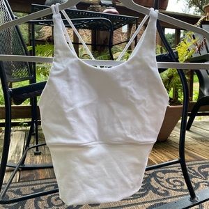 White backless crop top